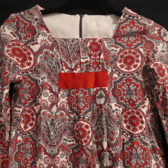 NACO | size 14 | Vintage Long Sleeve Paisley Mini Dress | Fully Lined - Picture 4 of 14